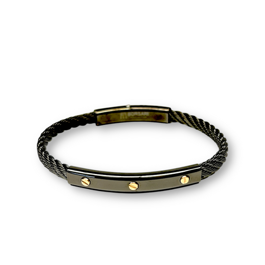 Pulsera Acero/18K Cable             BR-SK04DB