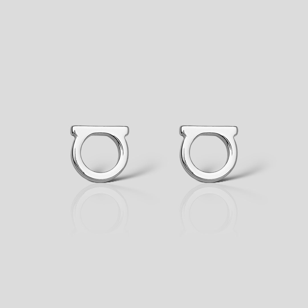 Aretes Gancini Plateados Chicos. 696433