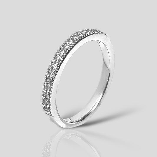 Churumbela Oro Blanco 14K y diamantes .15ct    SKR20578-15