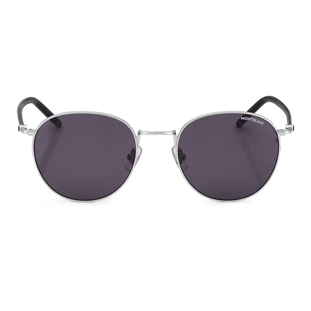 LENTES MONTBLANC DE SOL REDONDOS CON MONTURA METÁLICA NEGRA Y PLATEADA. 133463