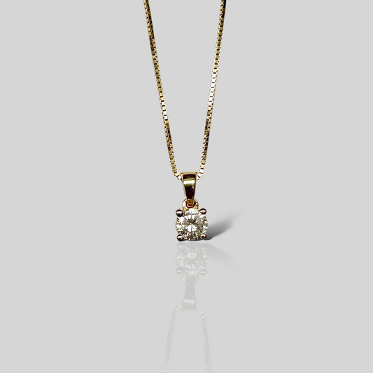 Collar Brill Solitario 14K SK3119-25