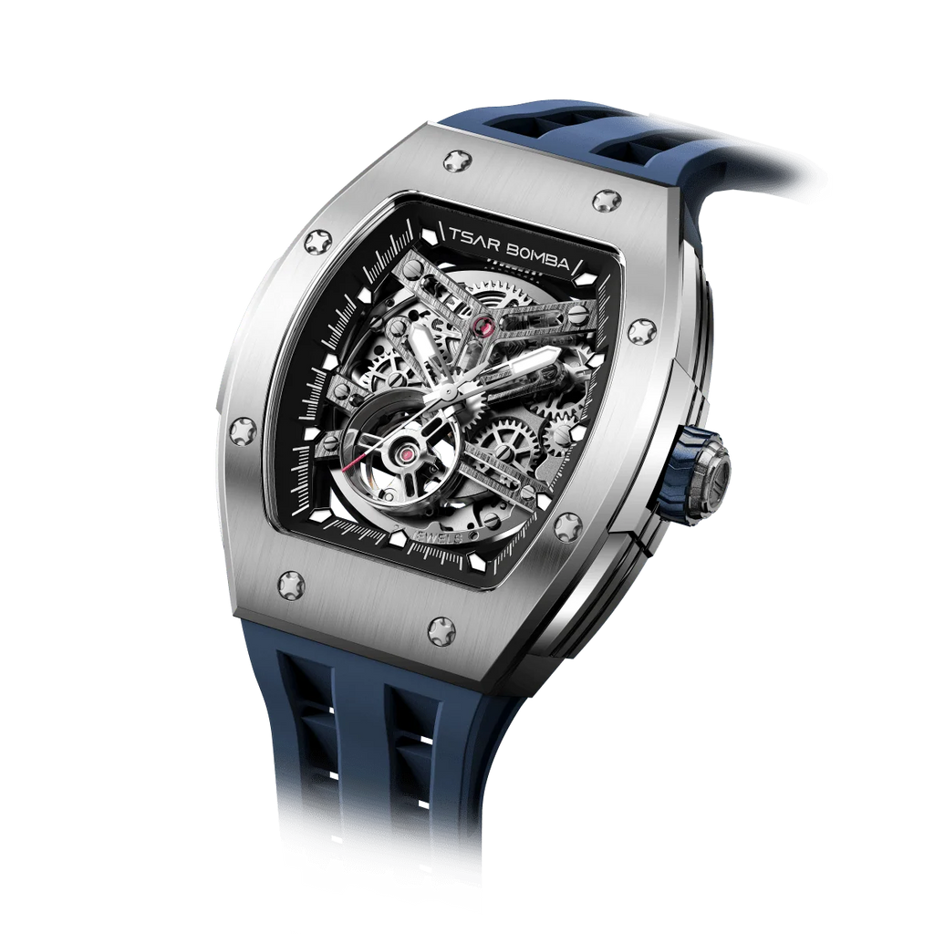 Skeleton Automático Acero Azul TB8228A-01