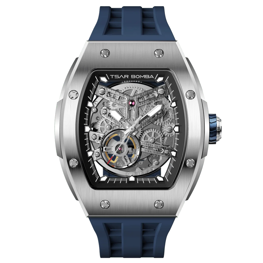 Skeleton Automático Acero Azul TB8228A-01