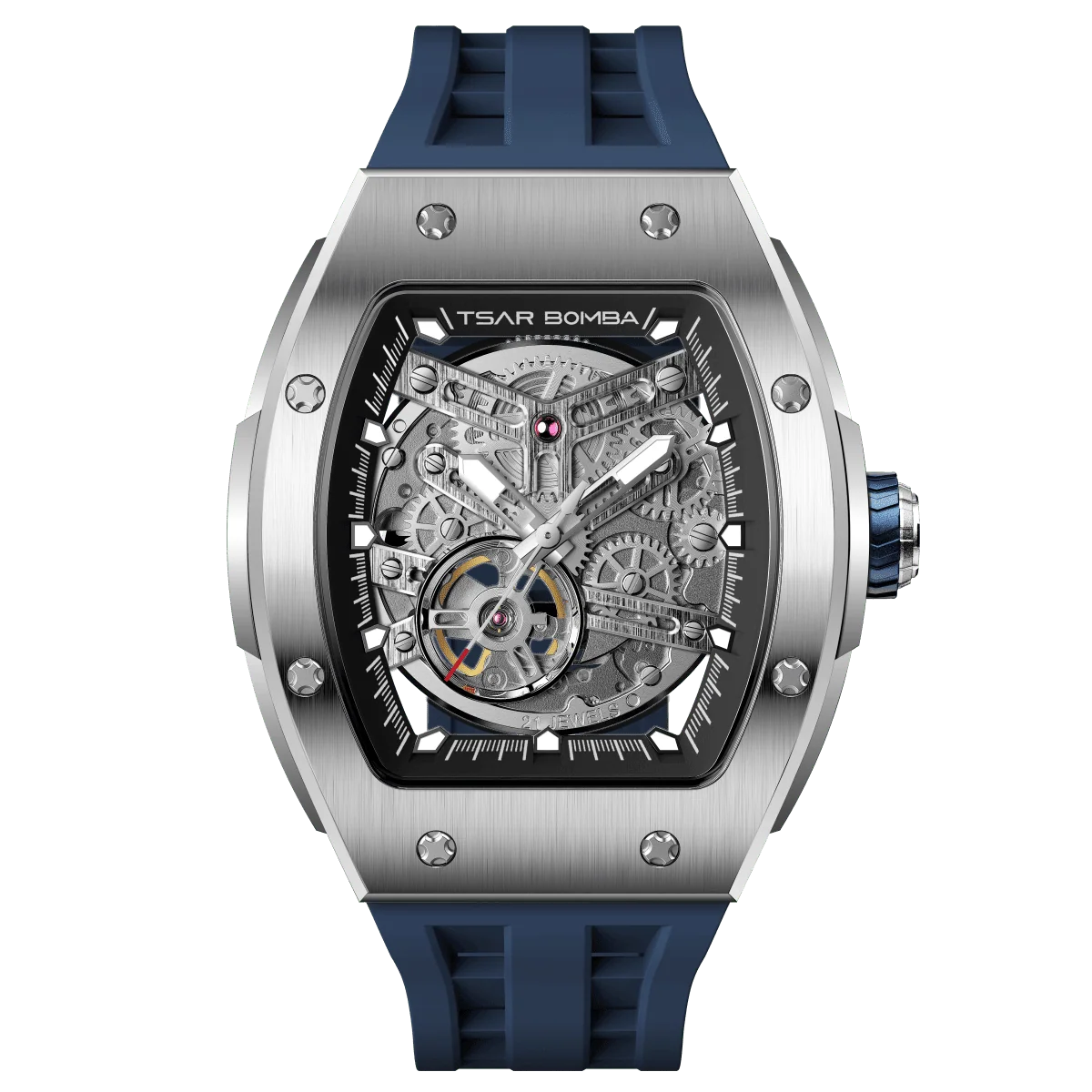 Skeleton Automático Acero Azul TB8228A-01