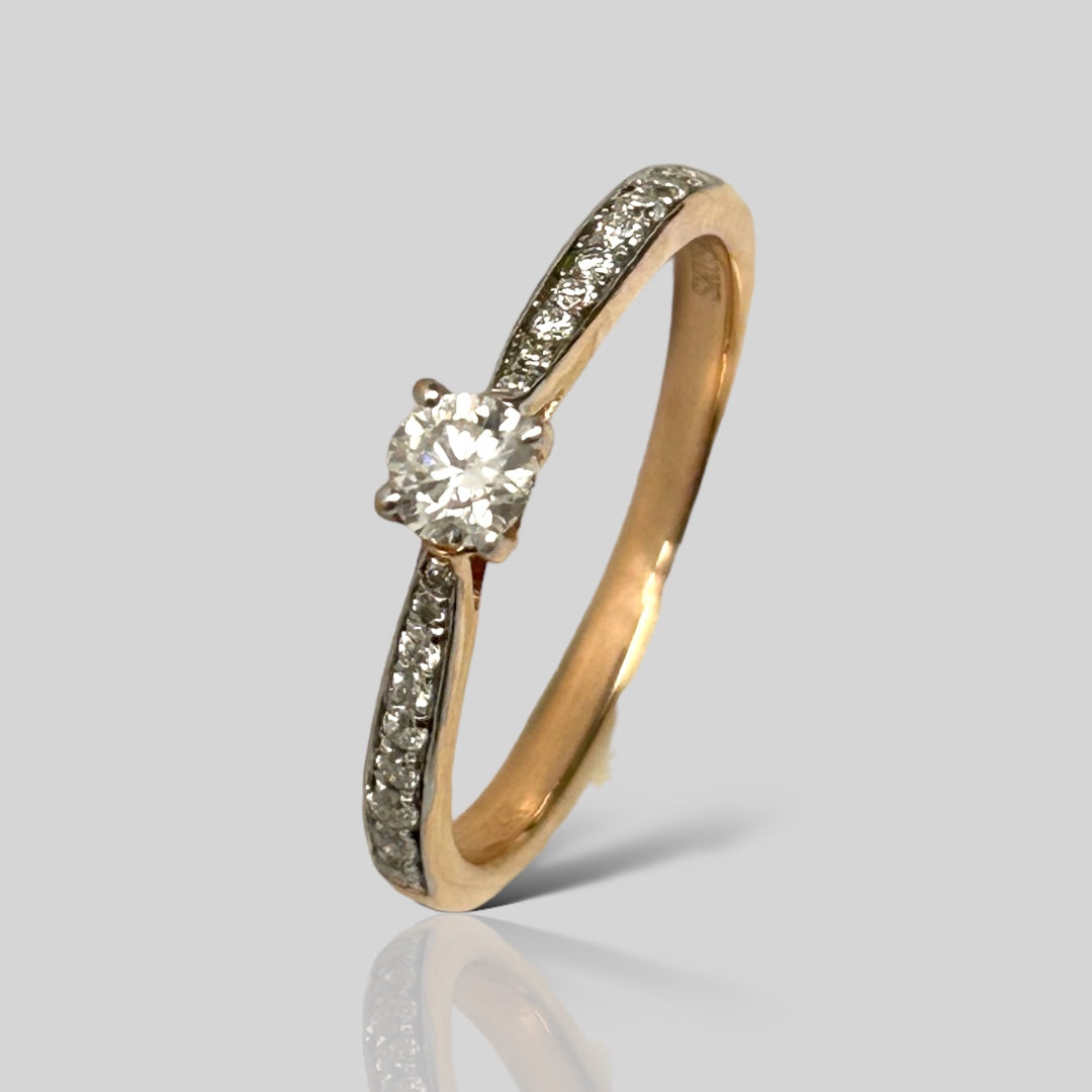 Anillo de Compromiso 14K y Br .30cts SKR13991-30