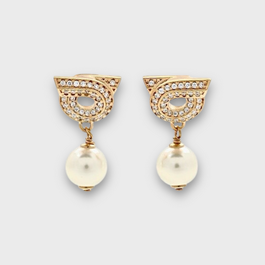 Aretes Perla y Cristales 776604