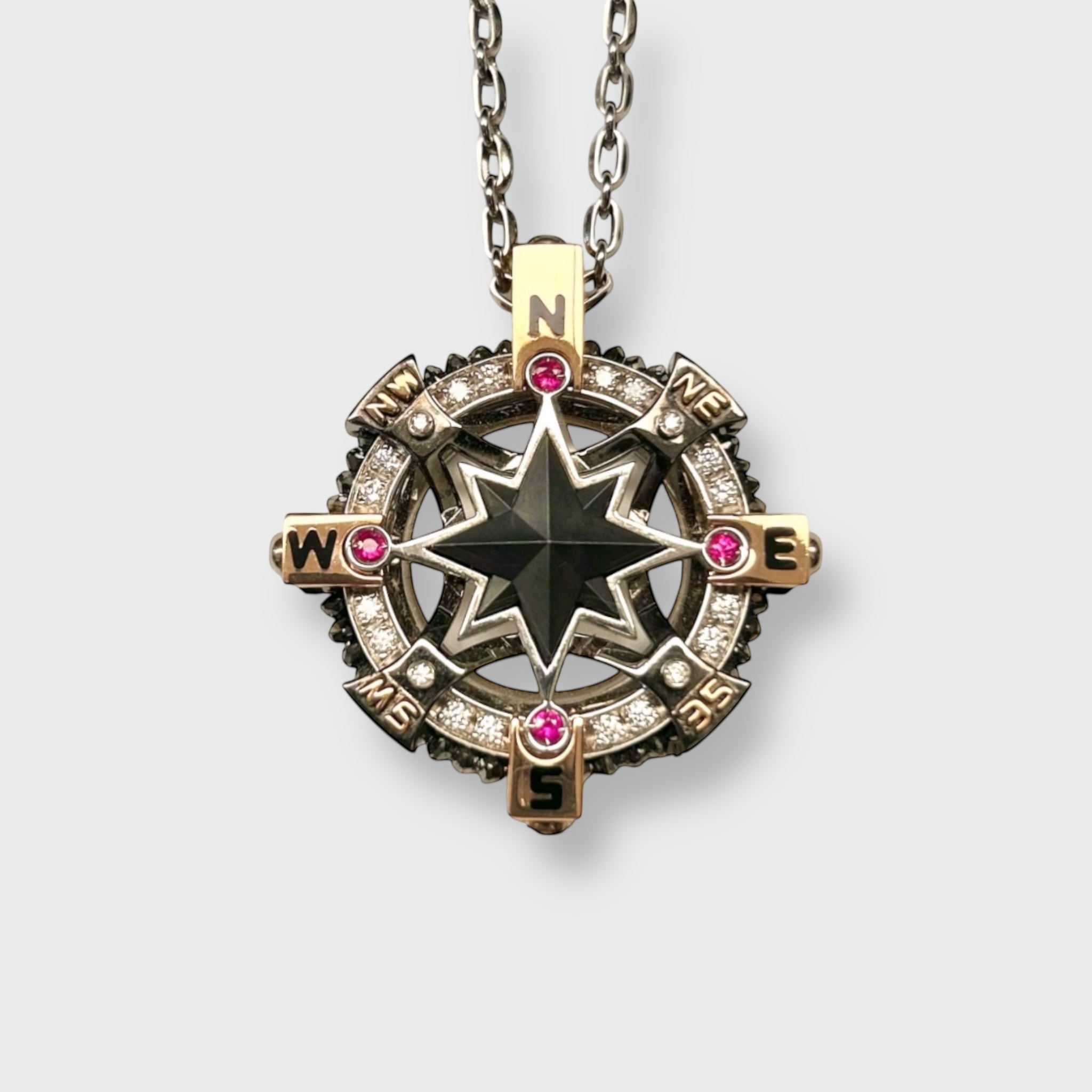 Collar 18K, Diamantes y Cerámica EC919BR