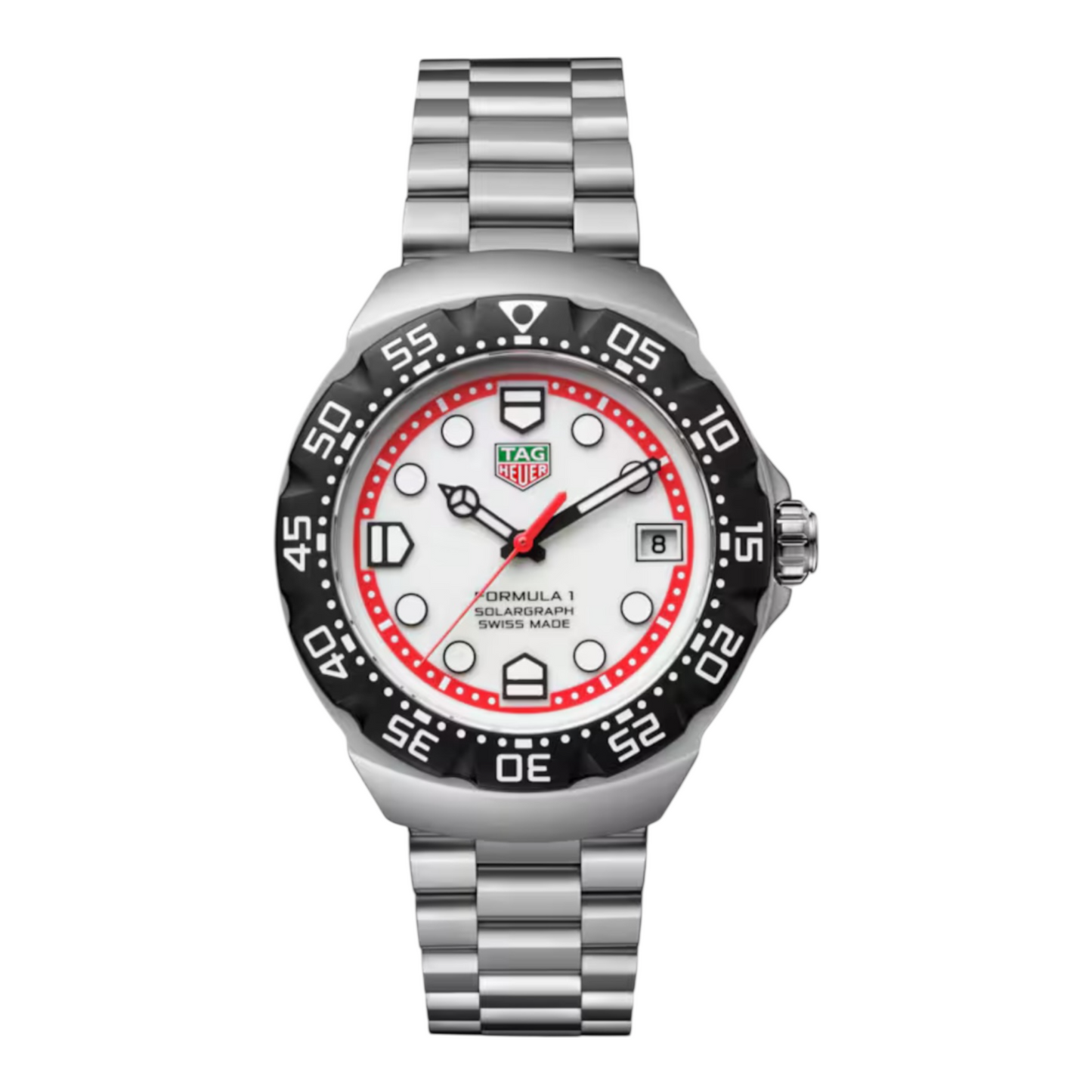 TAG HEUER FORMULA 1
SOLARGRAPH
Movimiento solar de cuarzo, 38 mm, Acero
WBY1111.BA0042