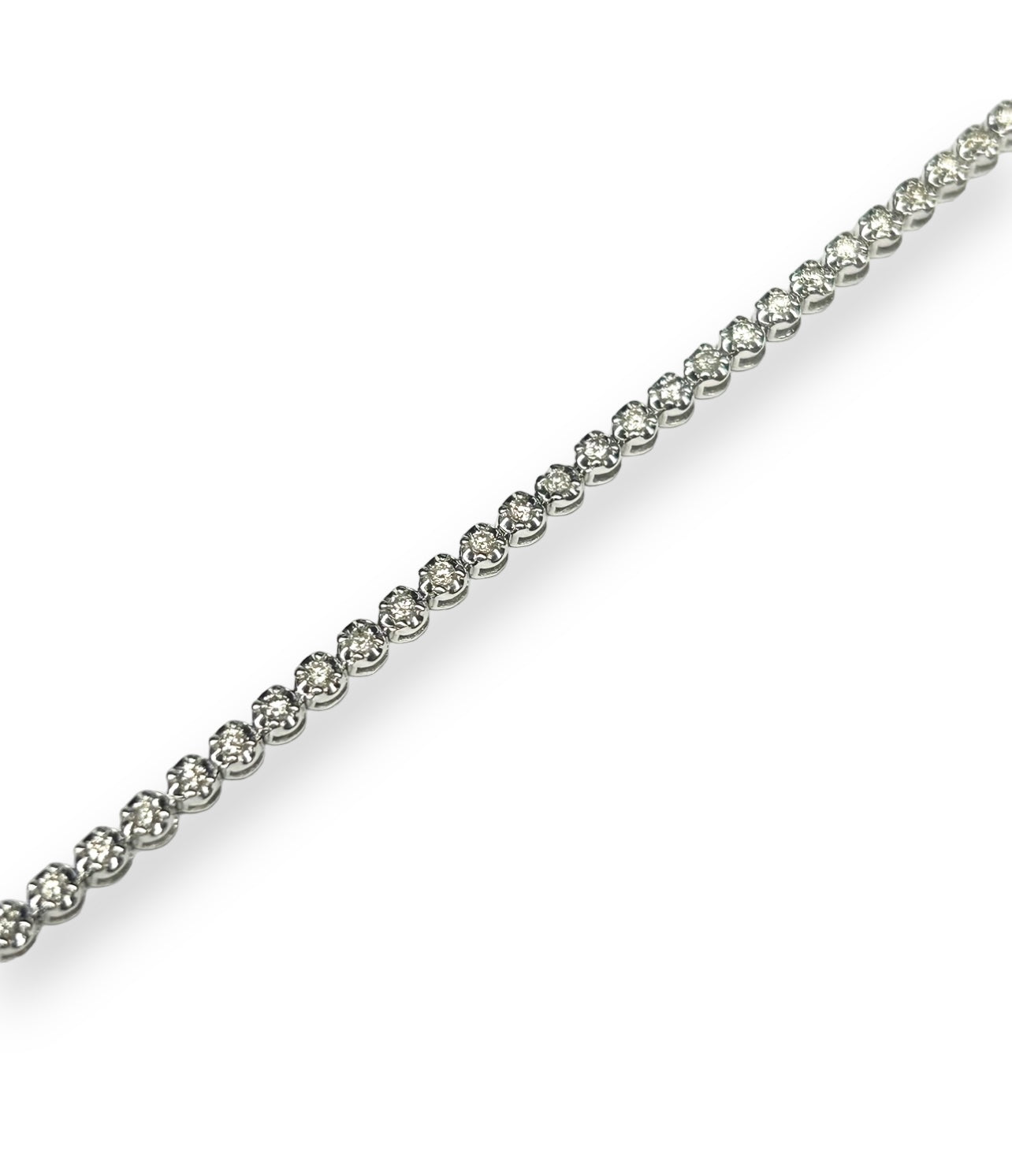 Pulsera Oro Blanco 14K con Brillantes SKB15917-100