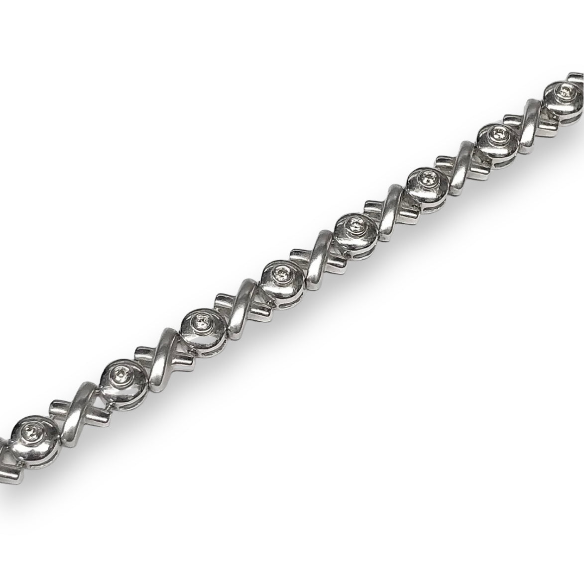 Pulsera Oro Blanco 14K Brillantes BJPUL512