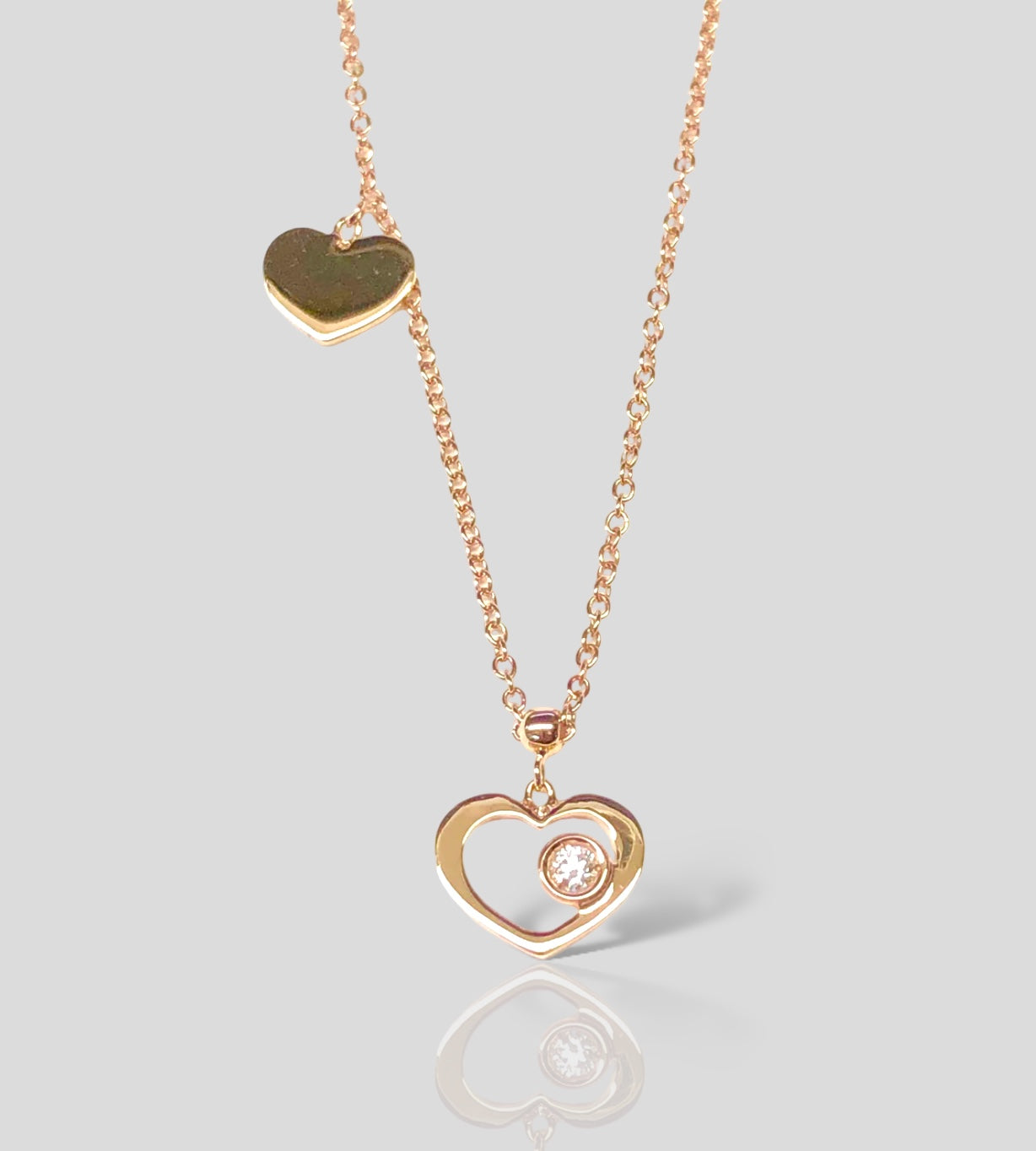 Collar Corazón 18k y Brillante 216-CR924