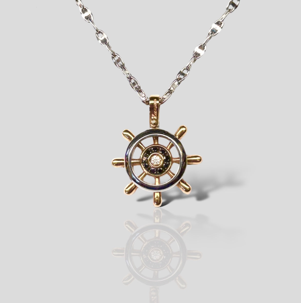 Collar Timón 18K Brillantes EC298BR