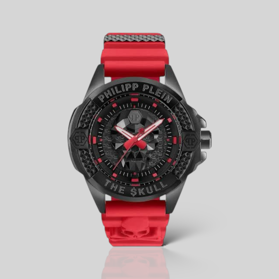 Skull 44mm Qtz Caucho Rojo PWAAA2424