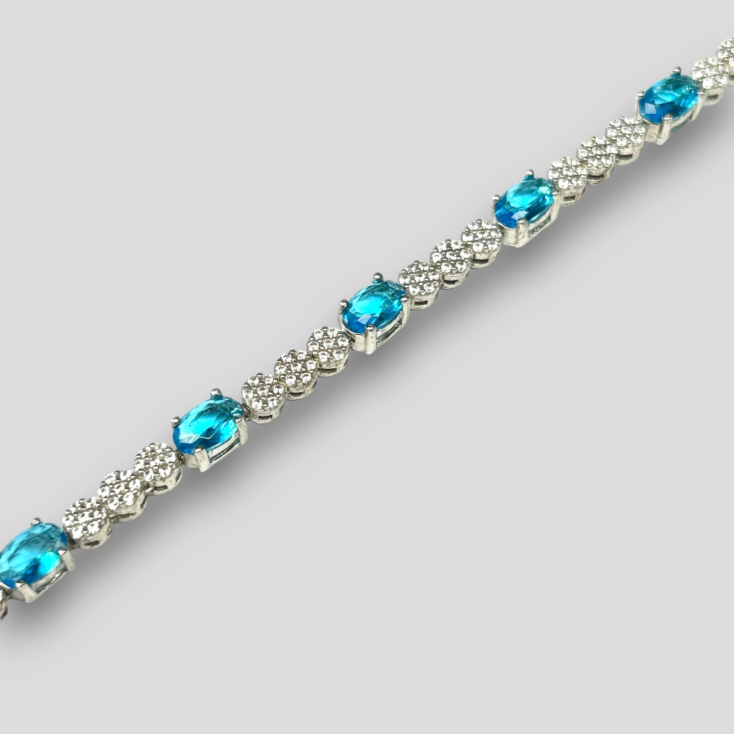 Pulsera Plata925 y Zirconias Mod: AL-PUL-AZULCIEL