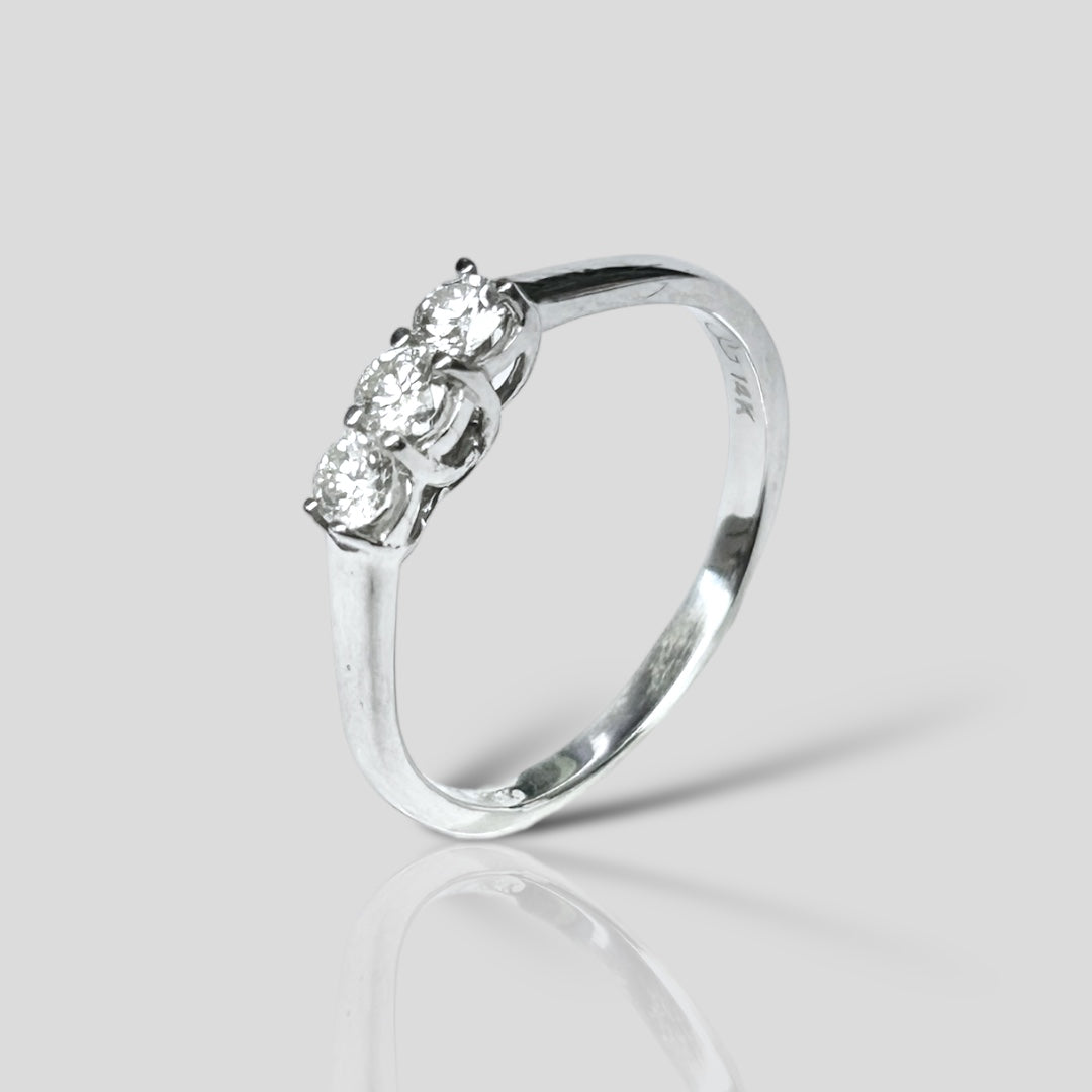 Churumbela Oro Blanco 14K y diamantes .30ct  CH-125B