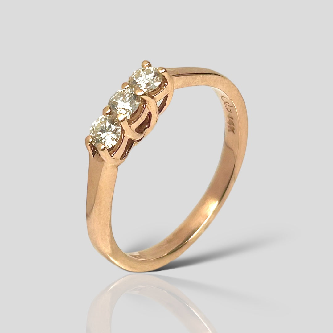 Churumbela Oro Rosa 14K y diamantes .30cts CH-128R