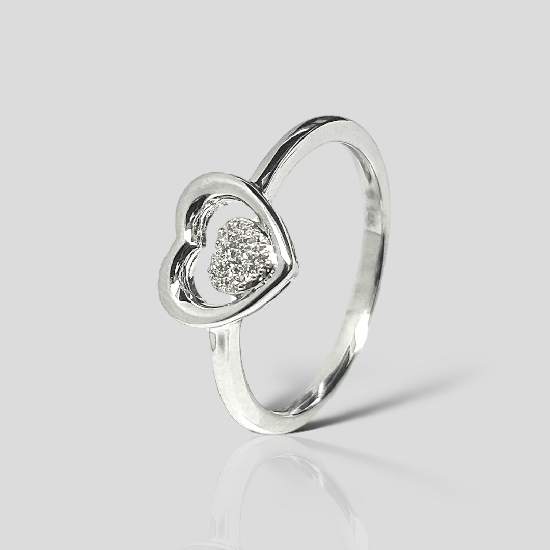 Anillo Oro Blanco 14K con diamantes 19974QWD4WT