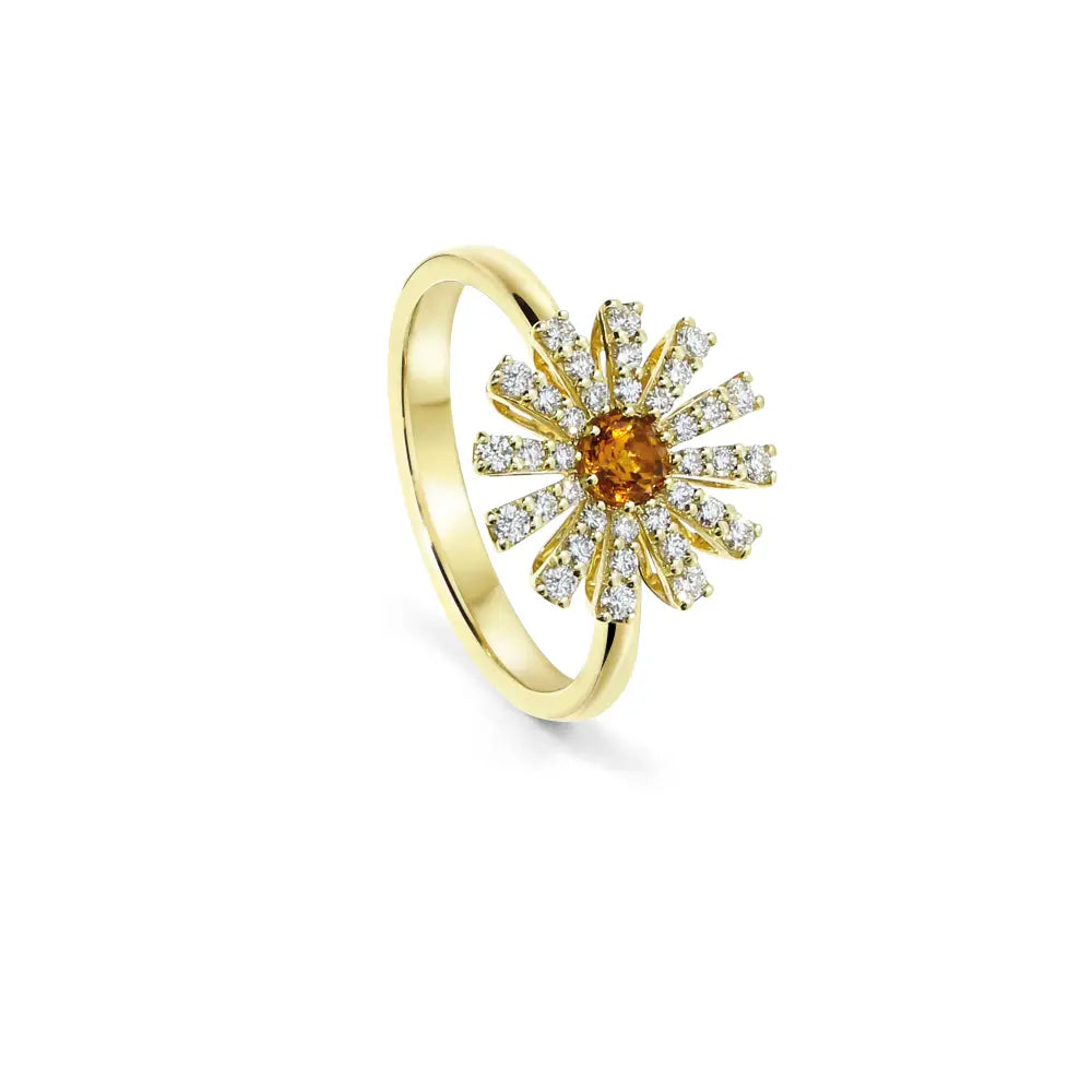 Anillo Margherita Oro Amarillo 18K, Citrina y Diamantes 20072769