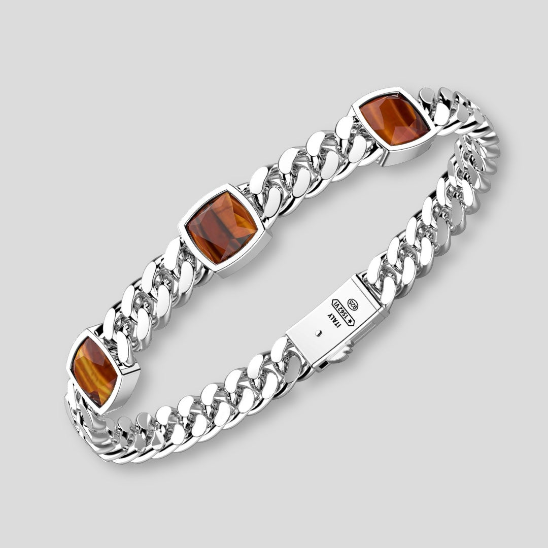 Pulsera Plata Ojo de Tigre. ESB073-T